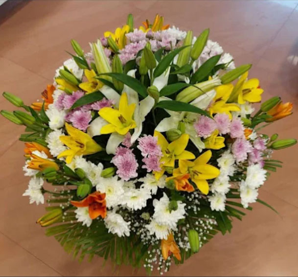 Premium Lily & Chrysanthemum Flower Basket Arrangement