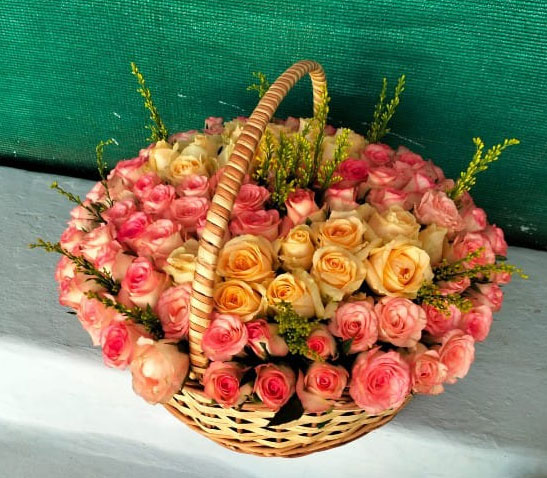 Premium Mix Roses Flower Basket