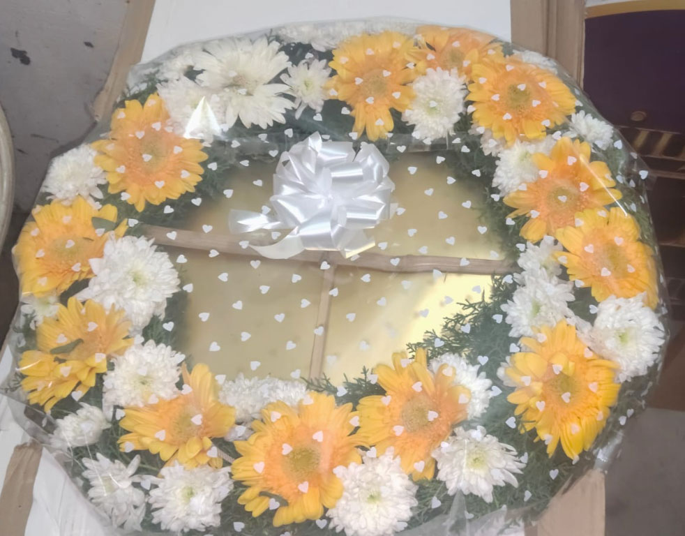 Golden Tribute Sympathy Wreath